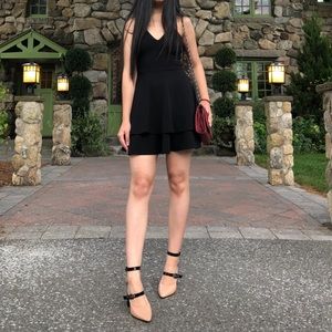 Black dress with lace back fit